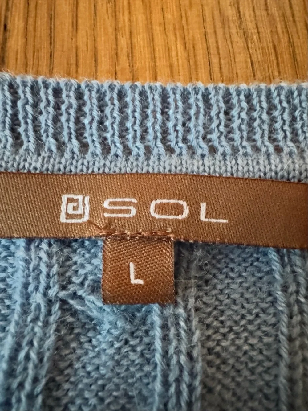 SOL Super Baby Alpaca Cable Knit Sweater Light Blue Made In Peru Mens Large